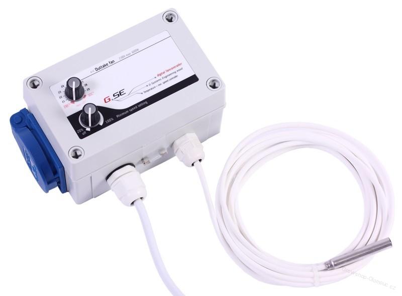 GSE Digitalní regulátor teploty, min&amp;max rychlosti ventilatoru a hystereze 2x5A